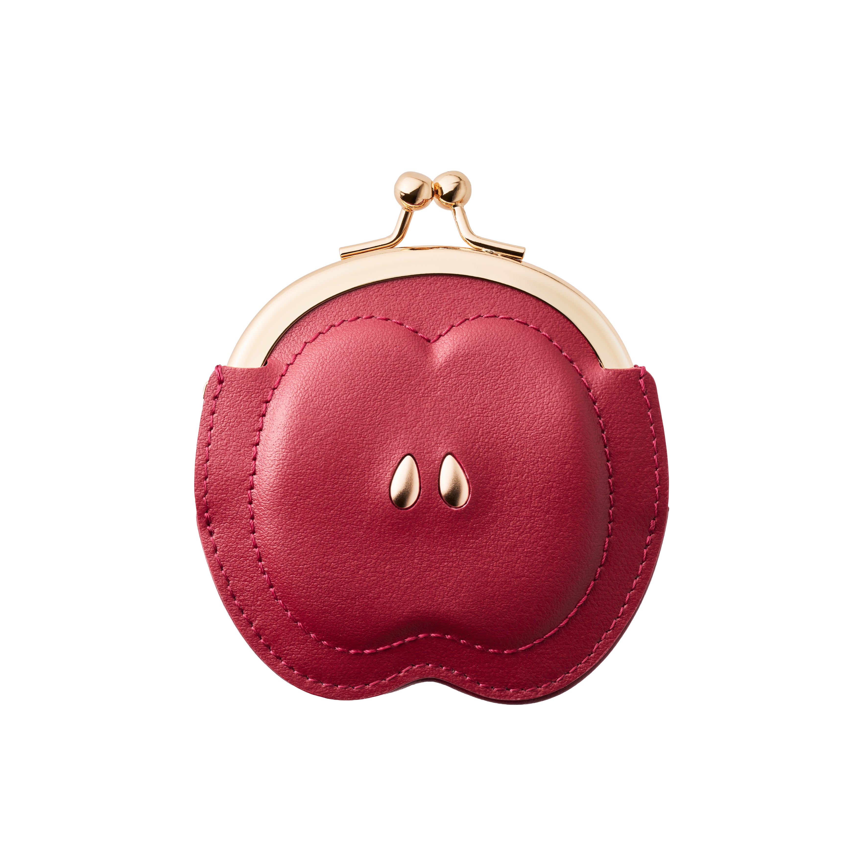 りんごがま口 ワインレッド