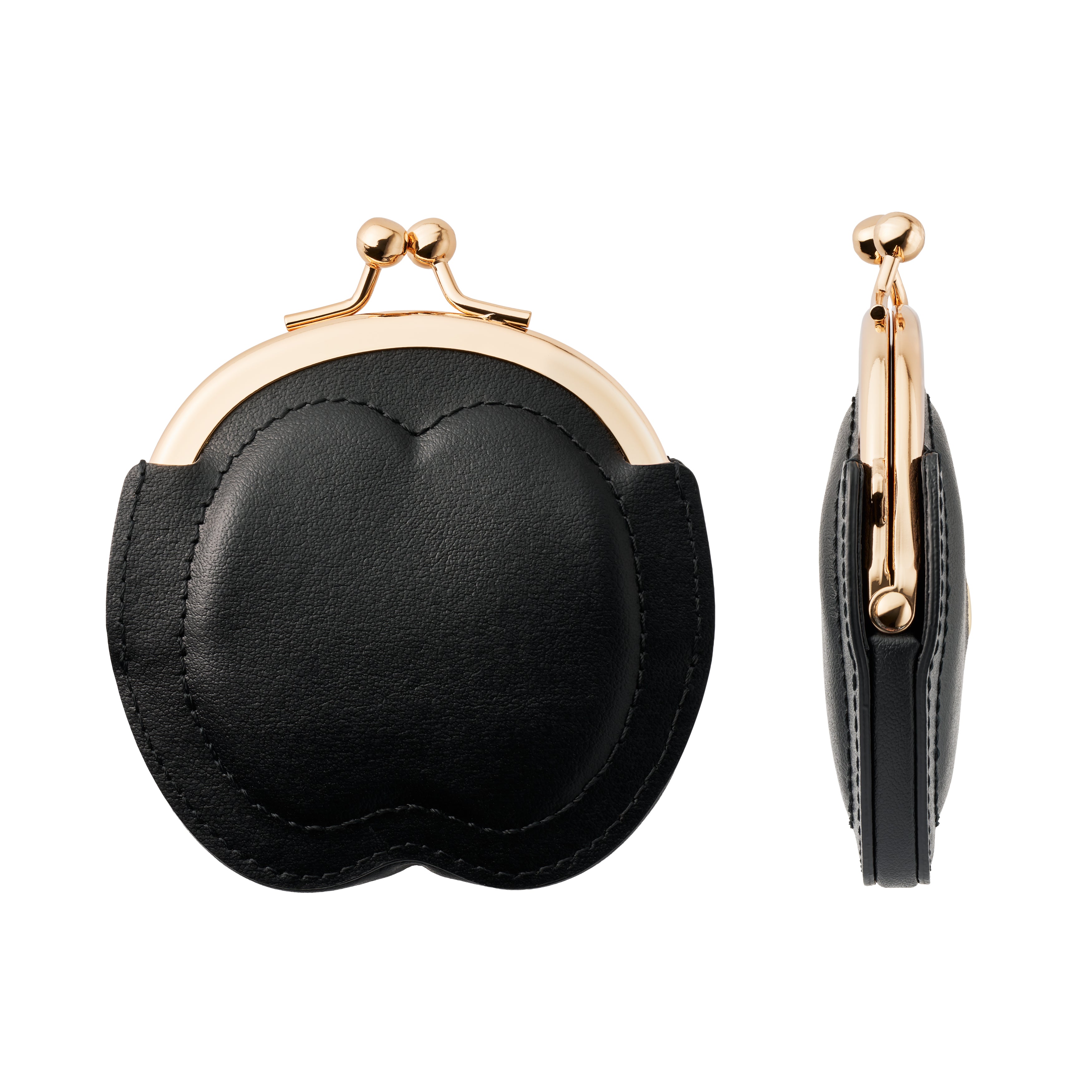 りんごがま口 ブラック