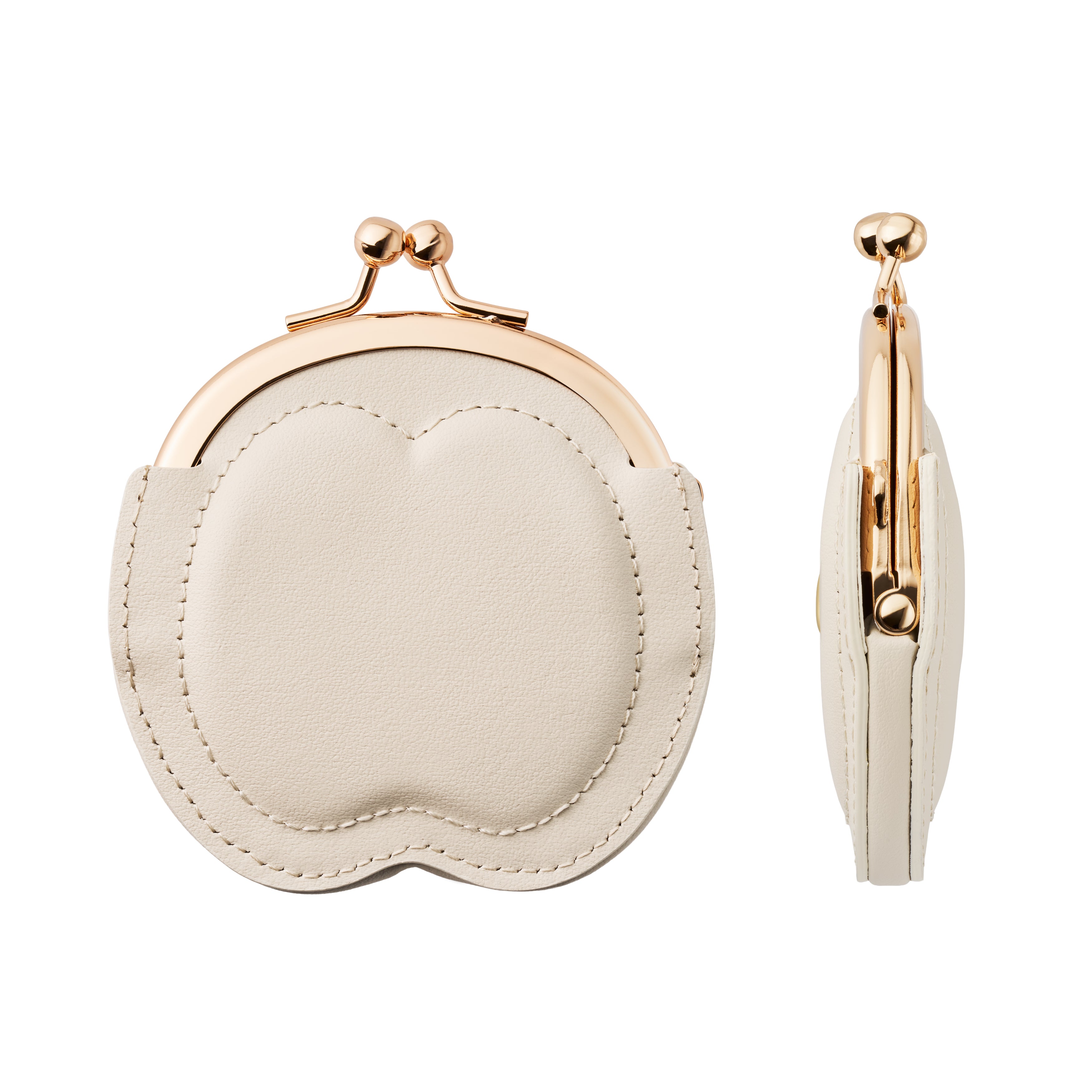 りんごがま口     サンドベージュ