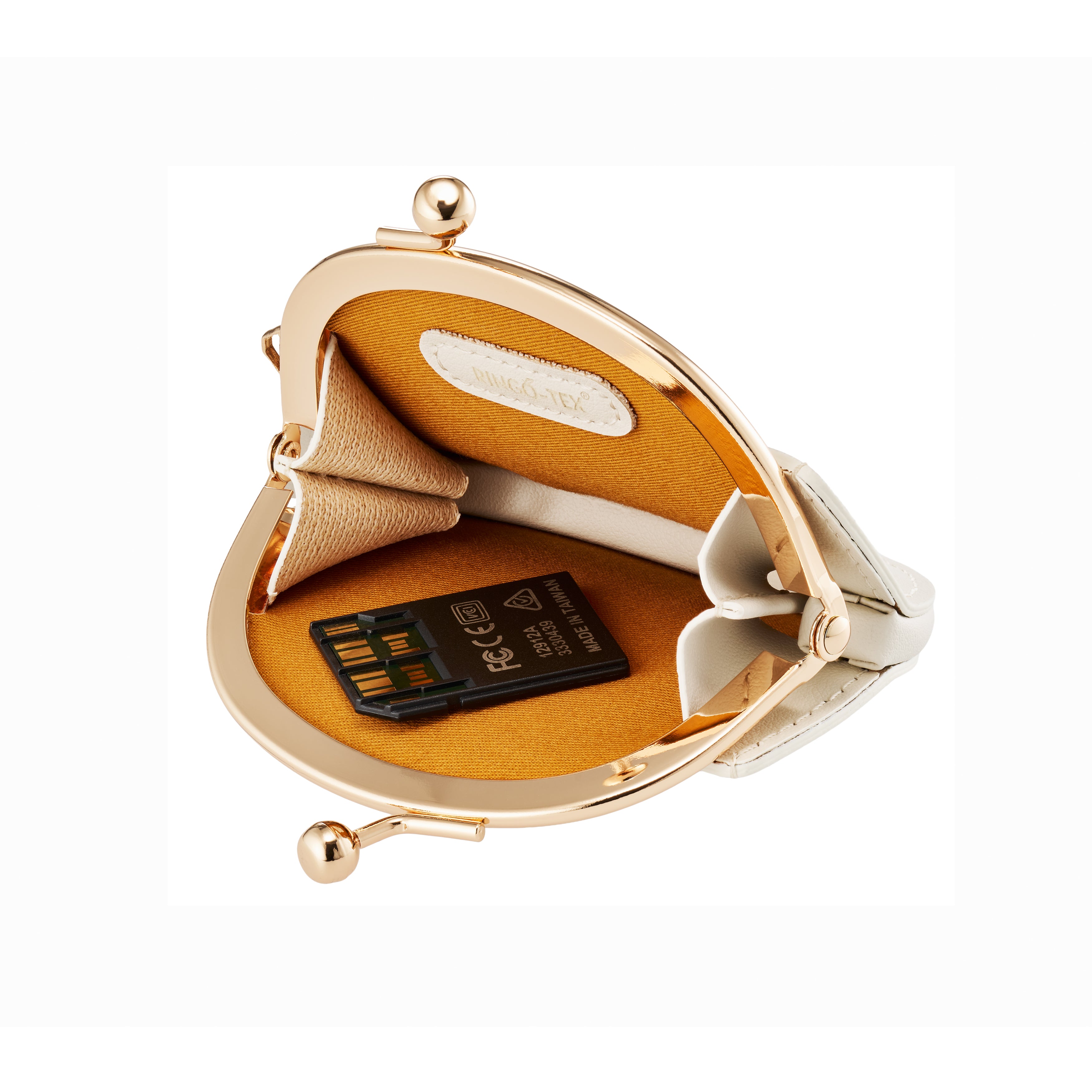 りんごがま口     サンドベージュ